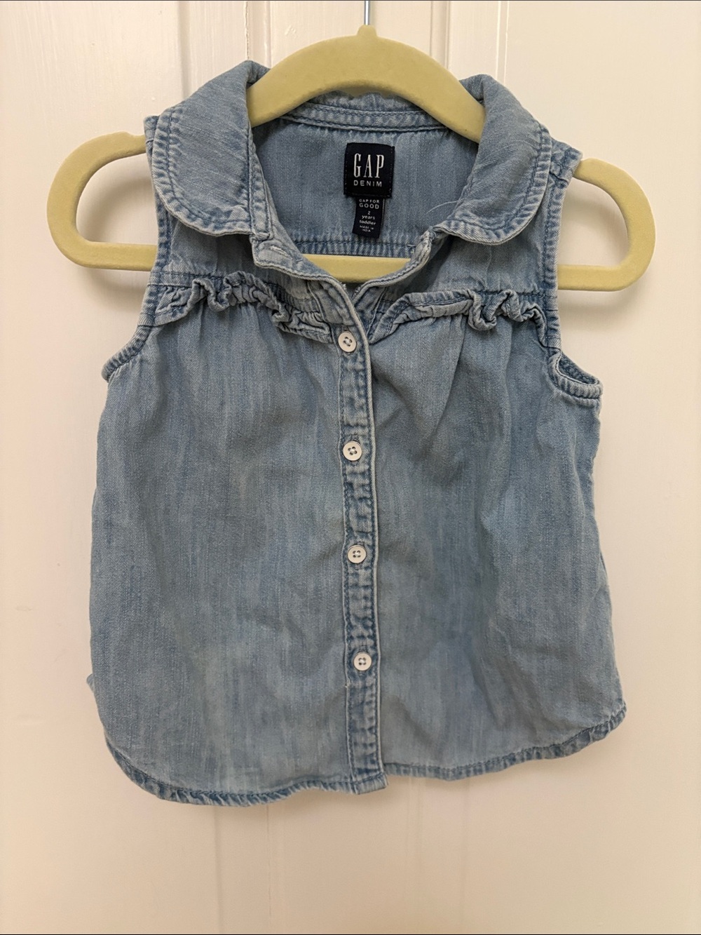 GAP Chambray Ruffle Tank 2T